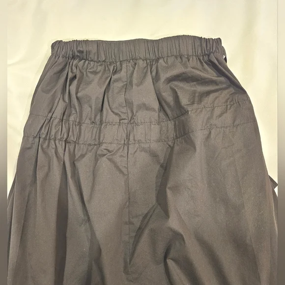 QLZW Black Drop-Crotch Wrap Front Harem Pants - Picture 4 of 6